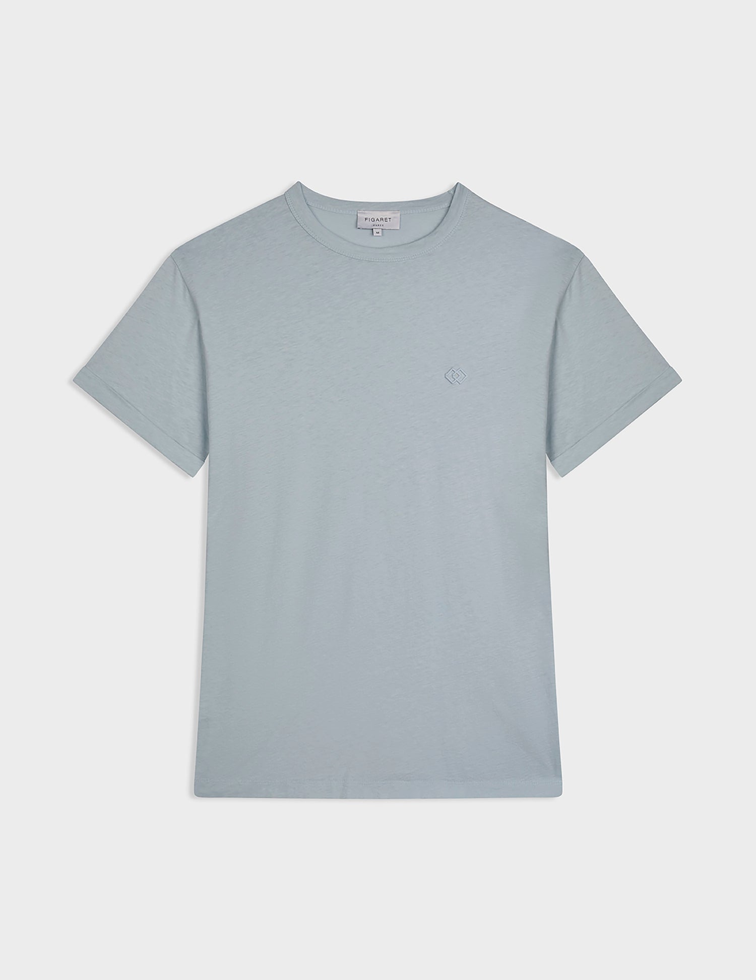 T-shirt Benny en coton et lin bleu clair