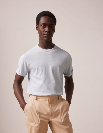 Blue cotton and linen Benny t-shirt