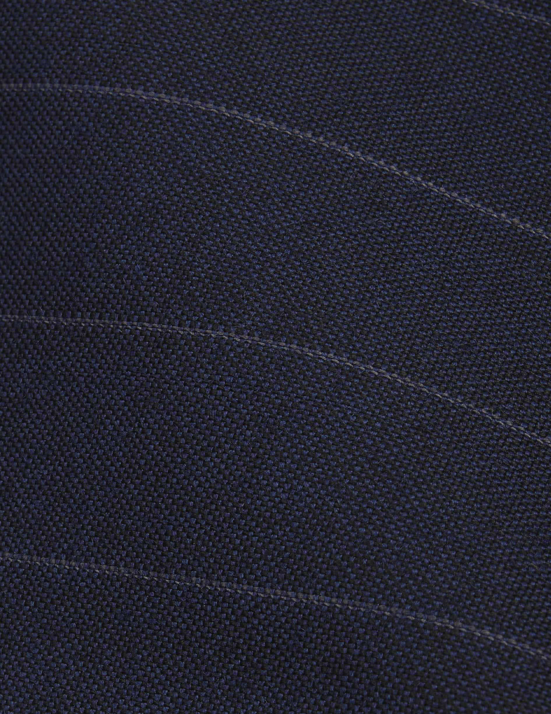 Gabin blazer in navy blue striped wool-canvas