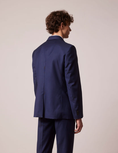 Gordon tailored jacket in navy blue wool-canvas