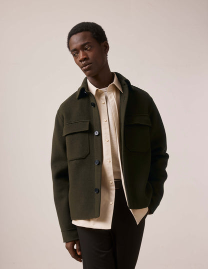 Khaki wool Inoa jacket