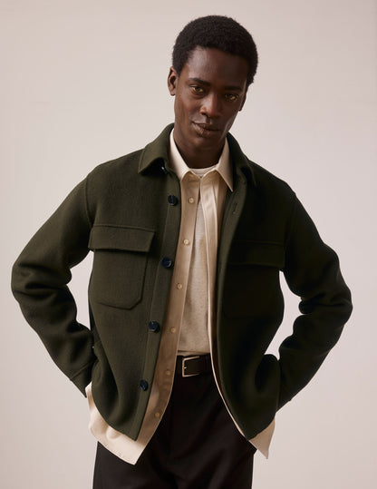 Khaki wool Inoa jacket