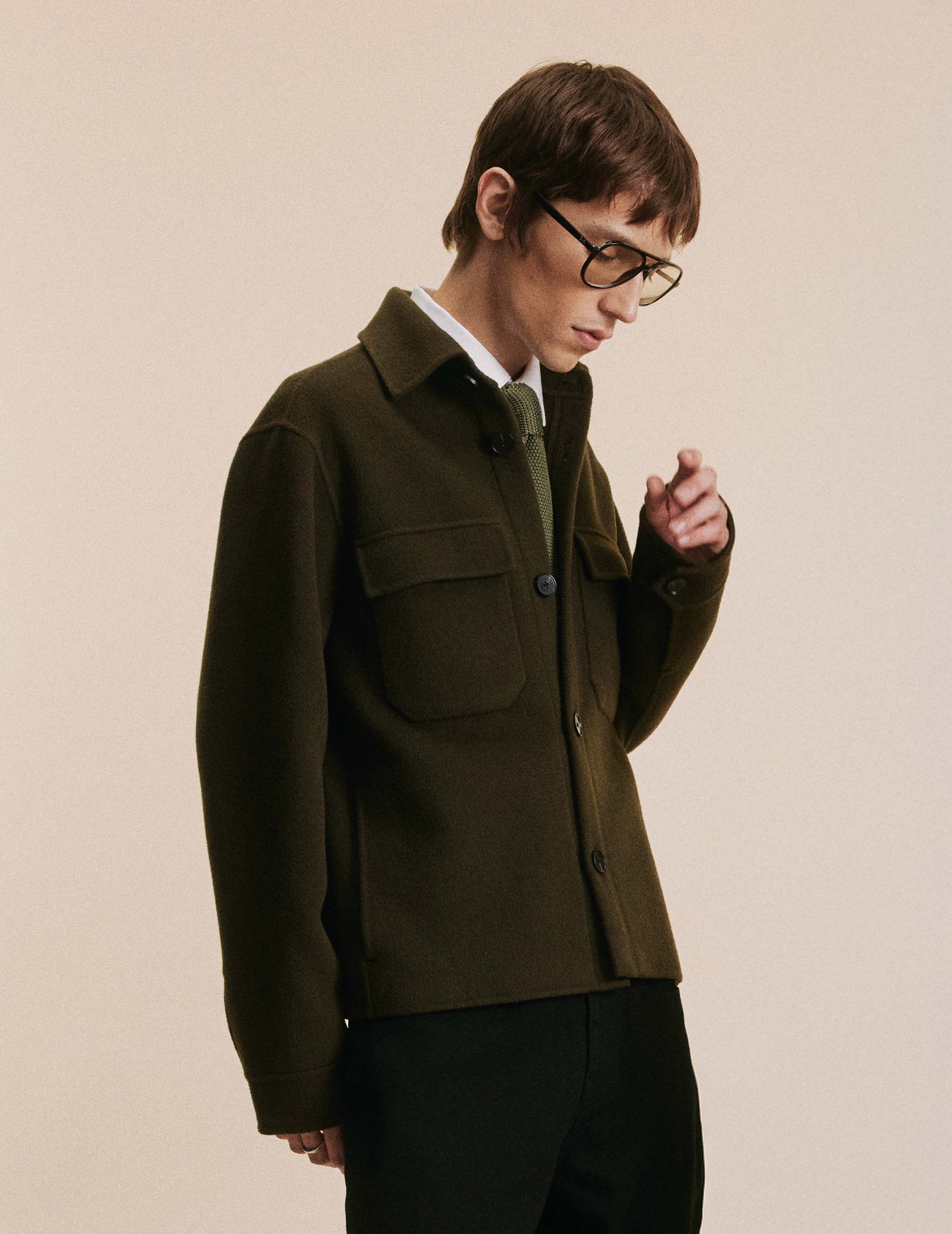 Khaki wool Inoa jacket