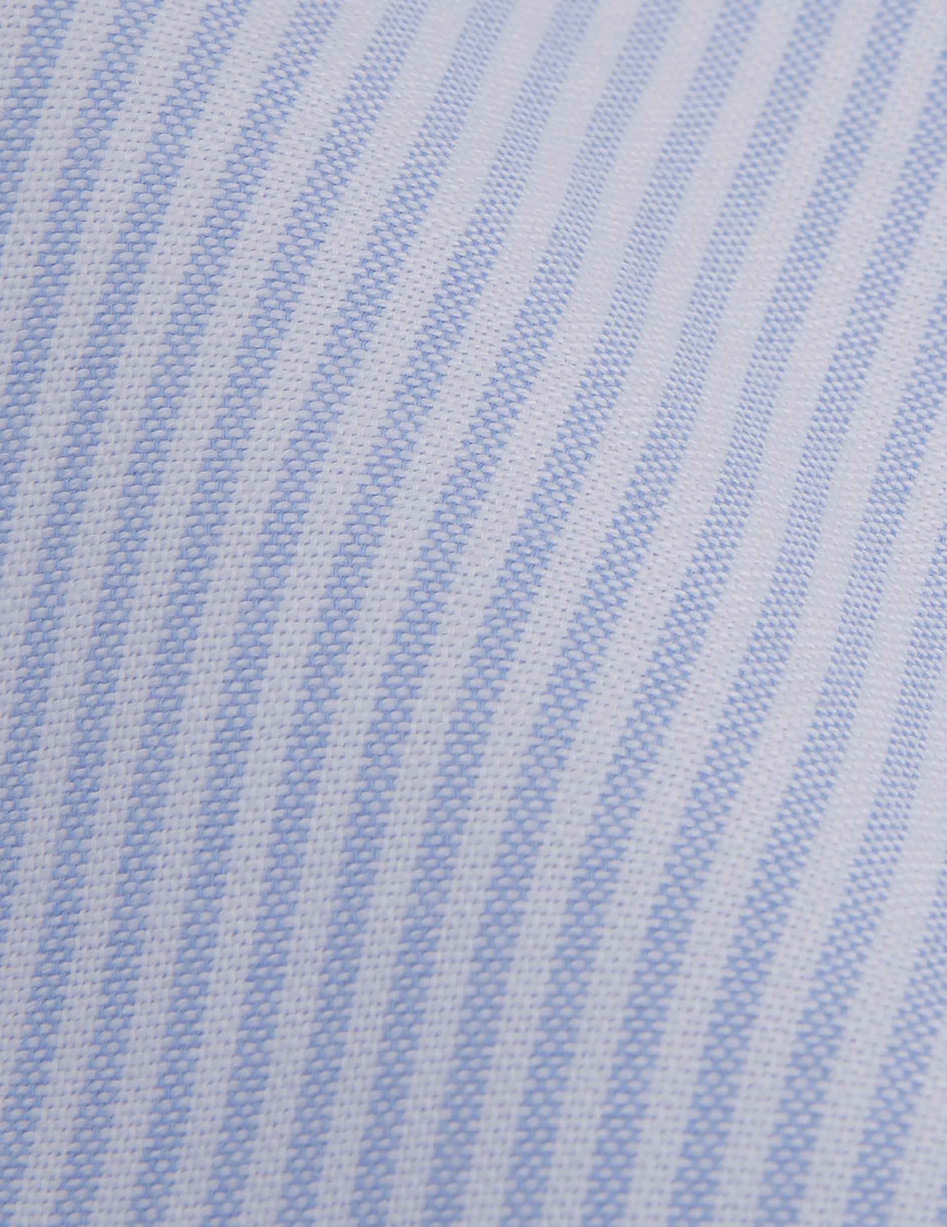 Blue striped mixed "Je t'aime" shirt - Oxford - Figaret Collar