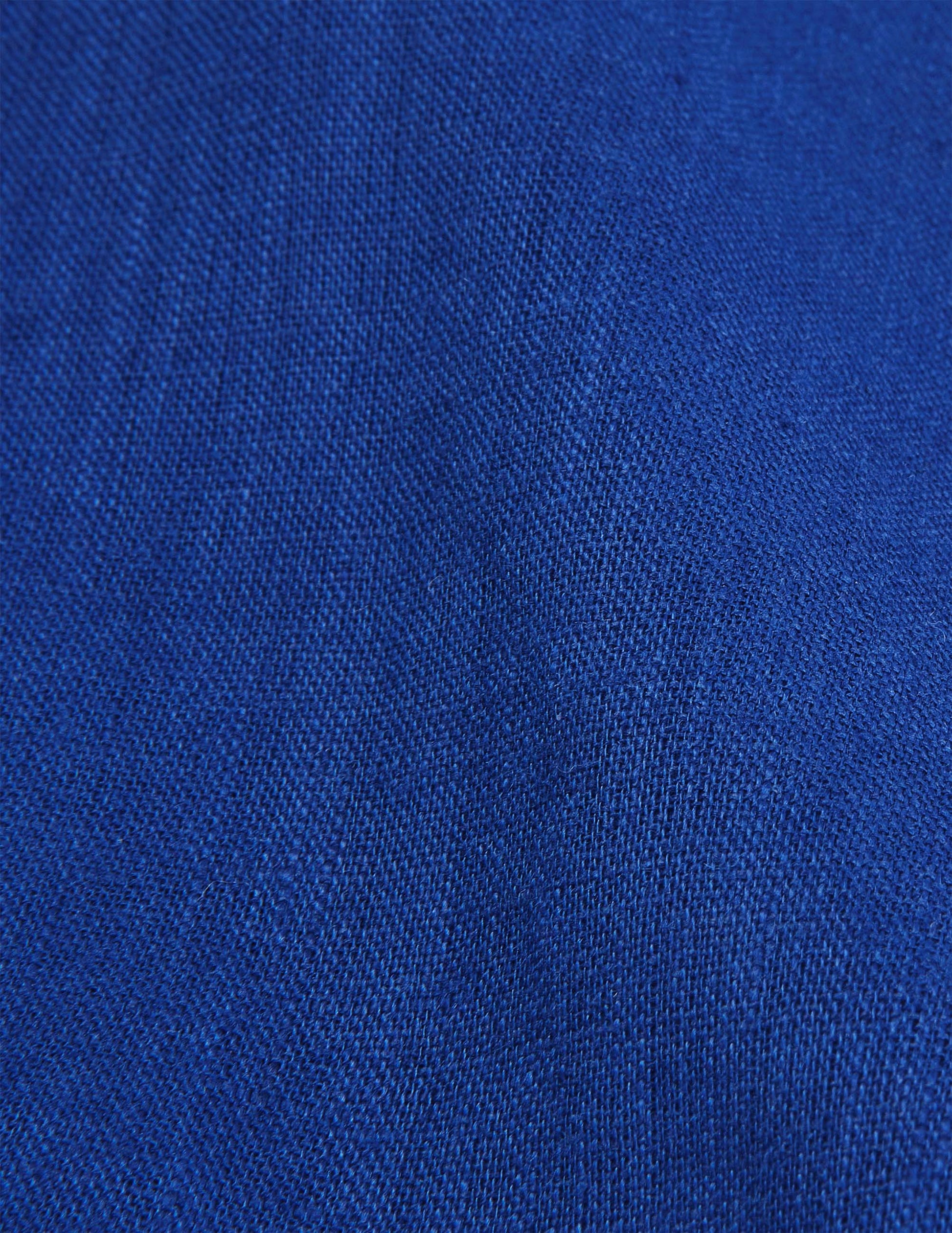 Blue linen mixed "Je t'aime" shirt - Linen - Figaret Collar