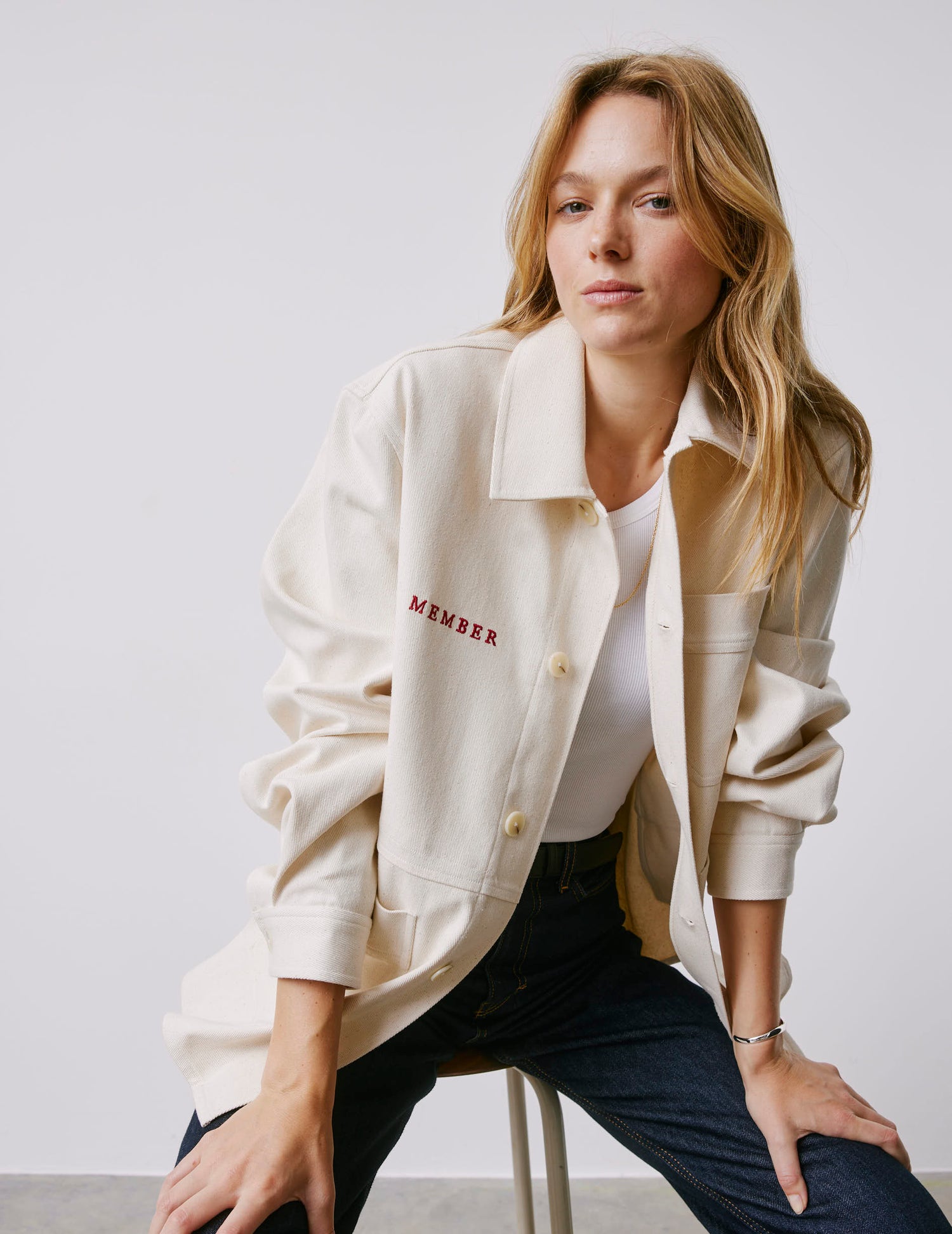 Messy Nessy embroidered cotton overshirt