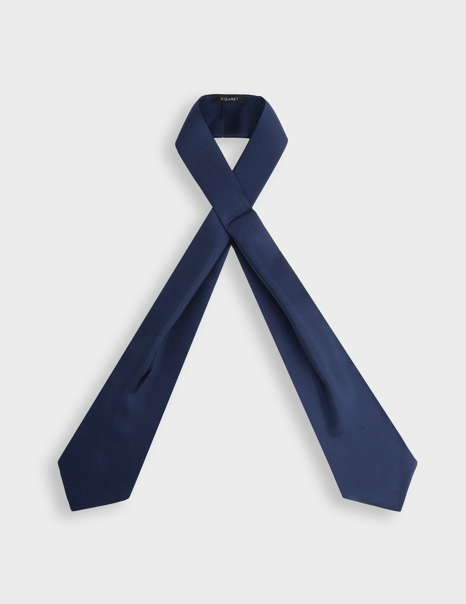 Navy silk twill ascot