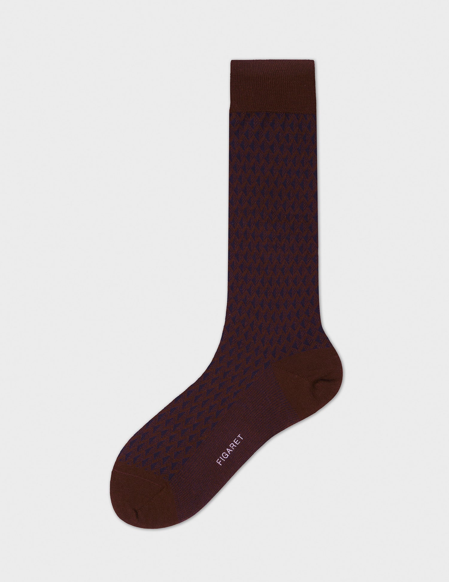 Bordeaux patterned wool socks - Jacquard