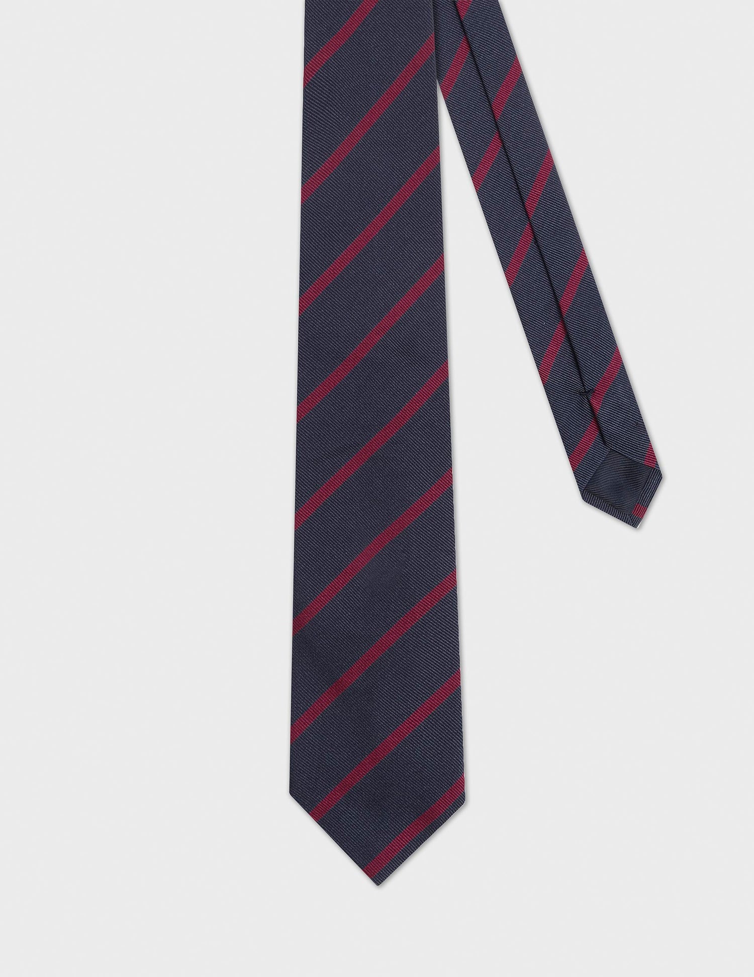 Navy striped jacquard tie