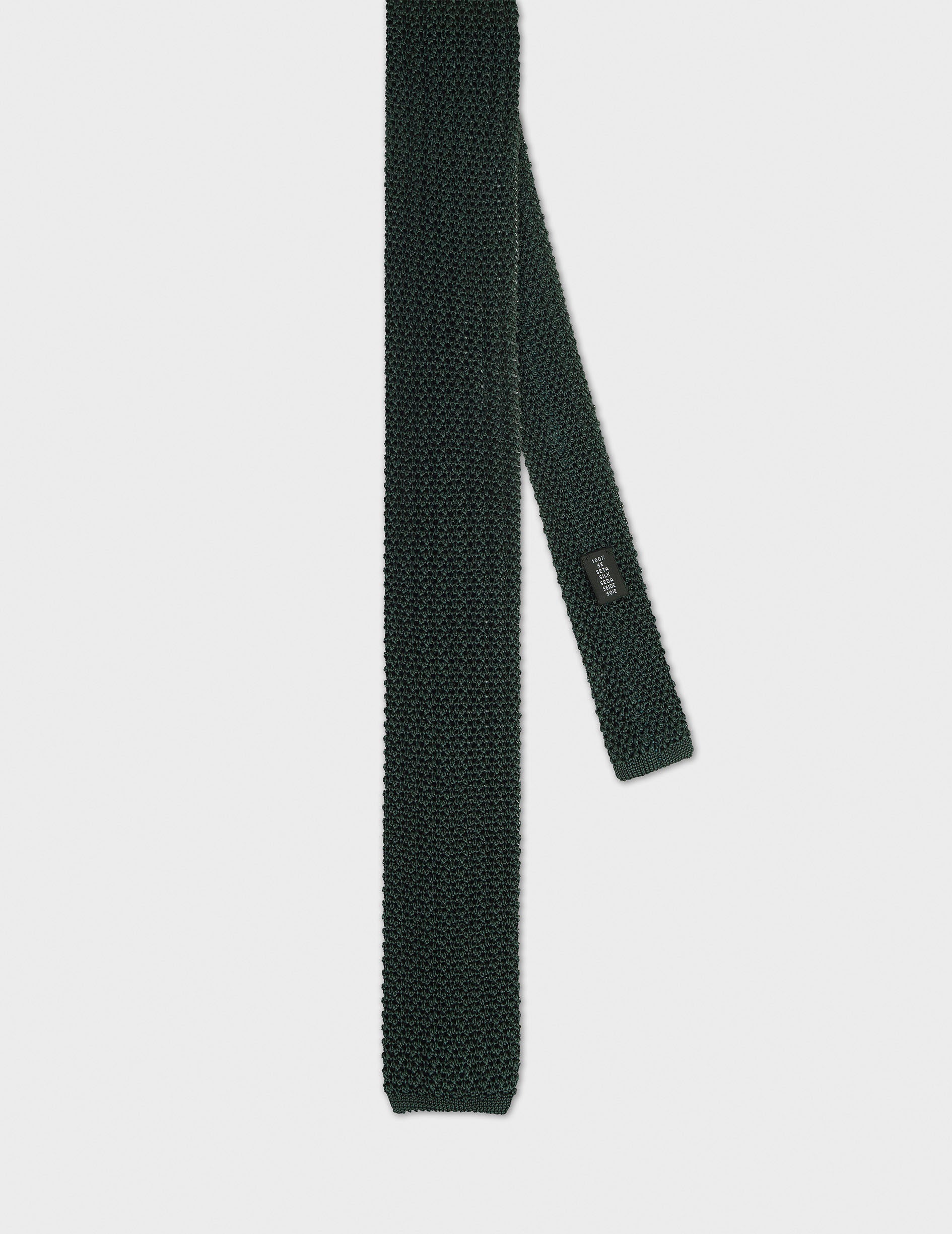 Green silk knit tie - Knitting
