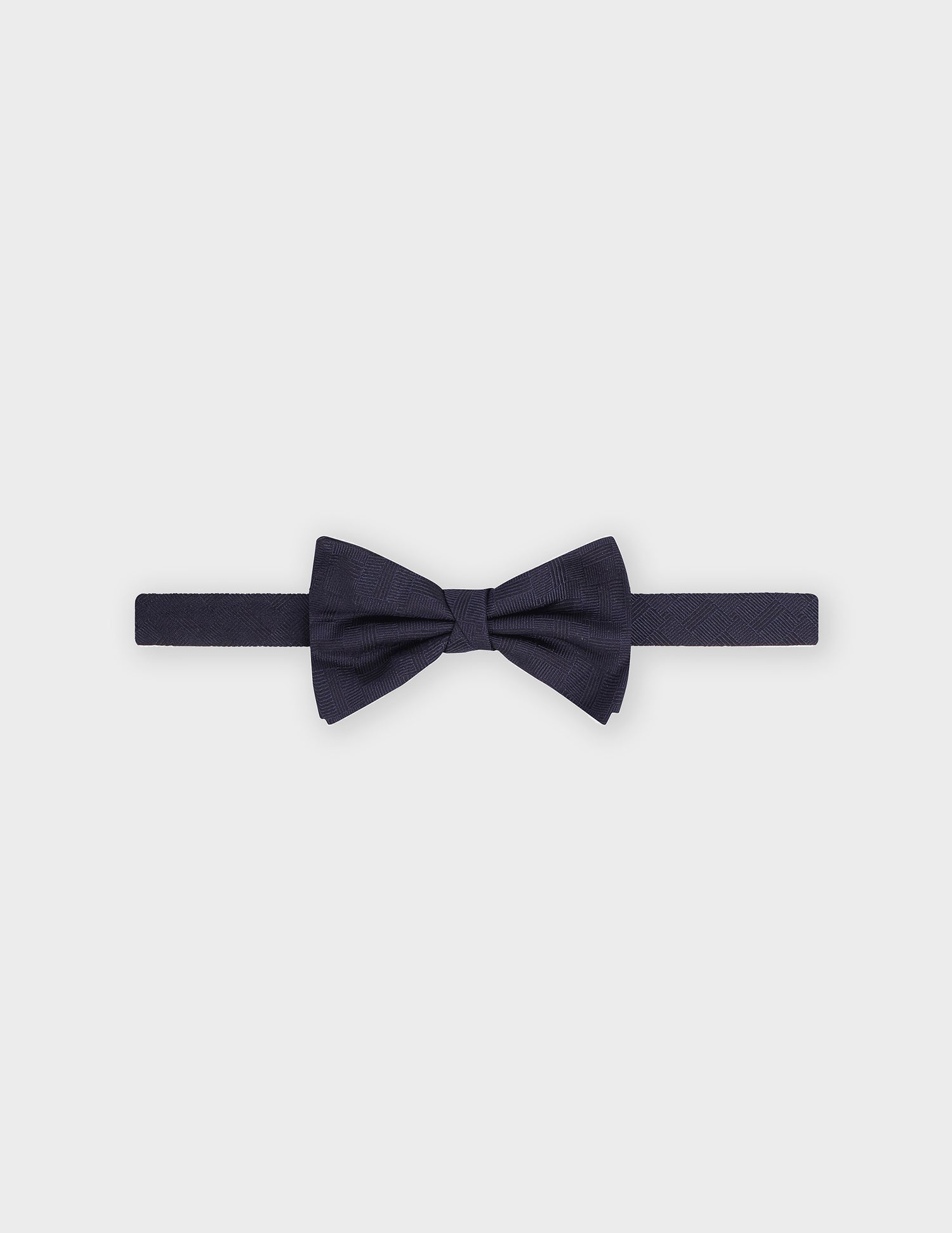 Navy geometric pattern jacquard bow tie