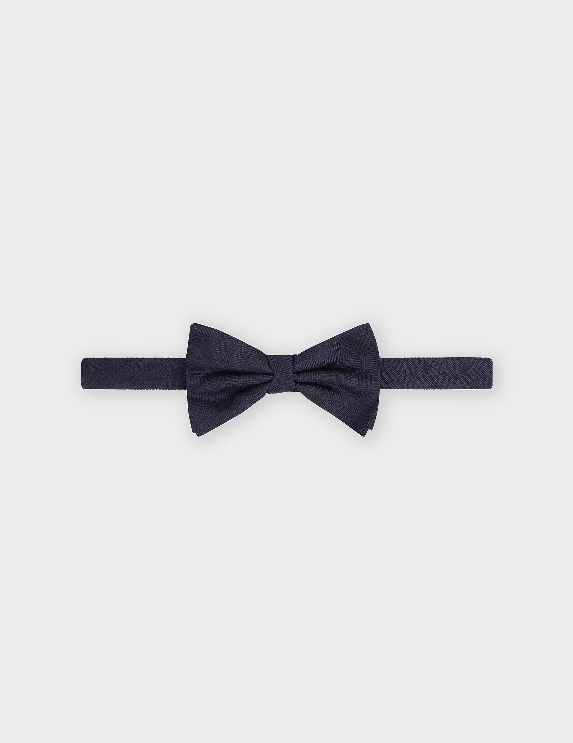 Navy geometric pattern jacquard bow tie