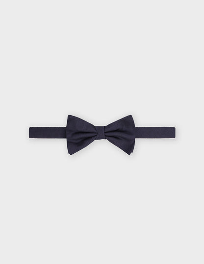 Navy geometric pattern jacquard bow tie