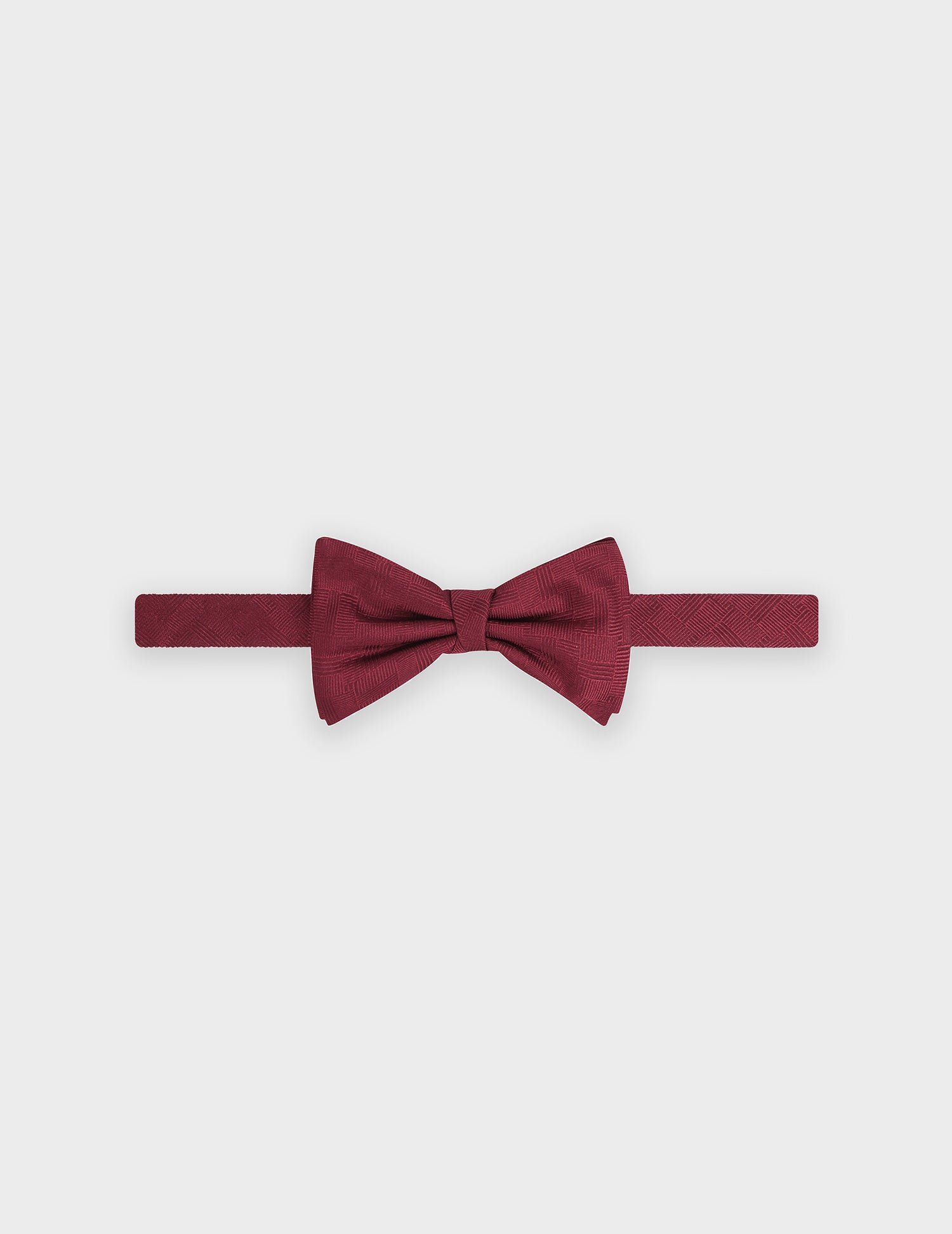Bordeaux geometric pattern jacquard bow tie