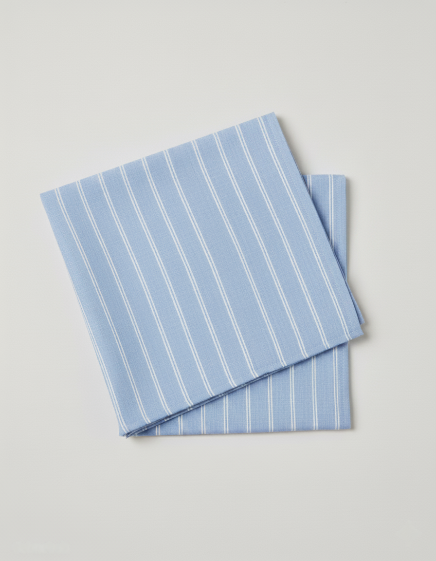 Luigi blue striped pocket square
