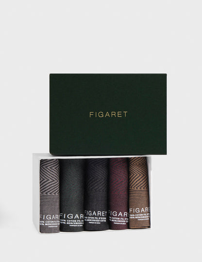 Winter week of 5 chevron socks