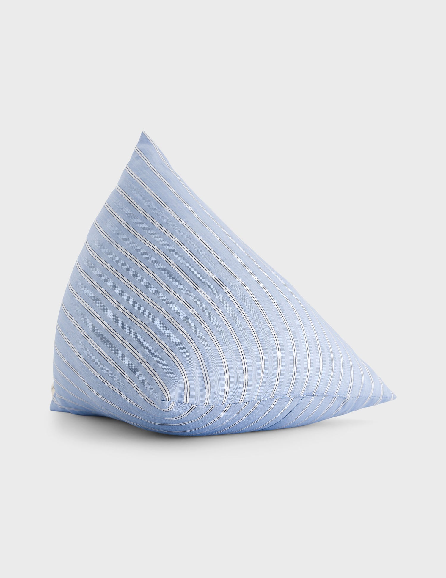 Divino blue striped poplin cushion