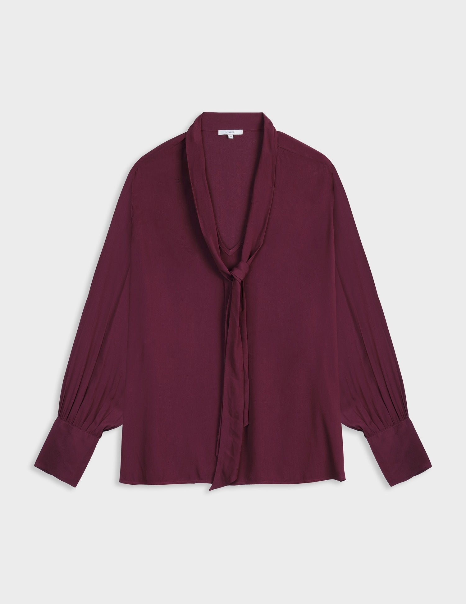 Madison burgundy blouse - Crepe - Lavaliere Collar#5
