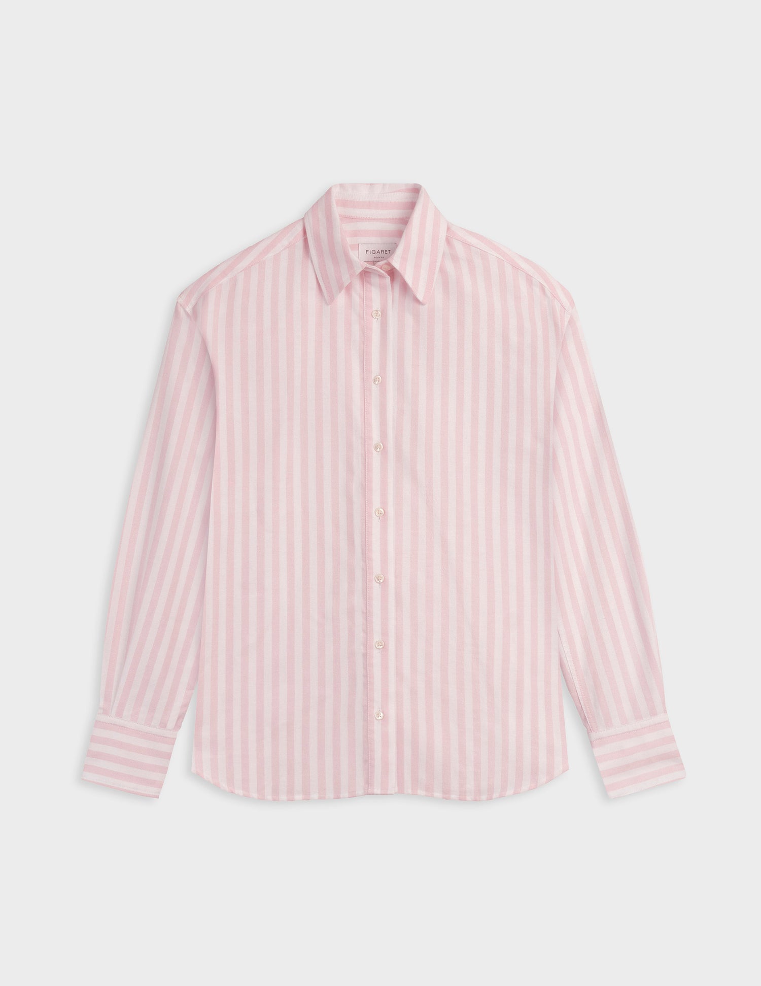 Ambre pink striped shirt - brushed oxford - Shirt Collar#4