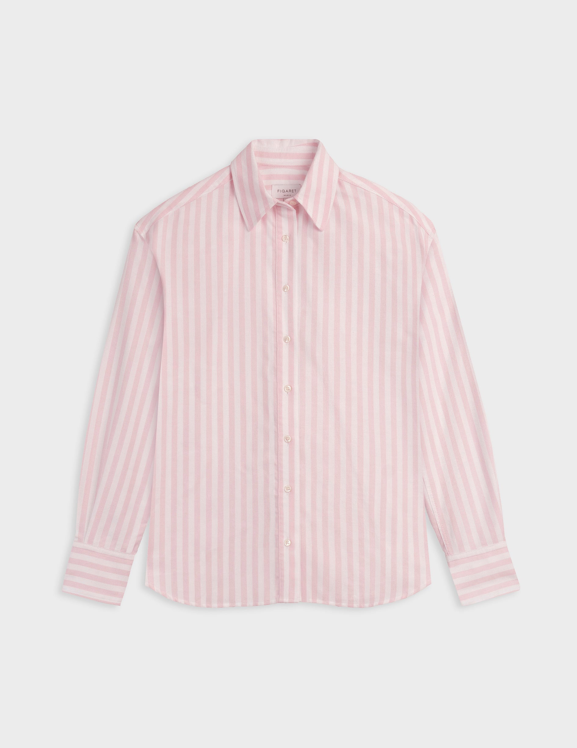 Ambre pink striped shirt - brushed oxford - Shirt Collar