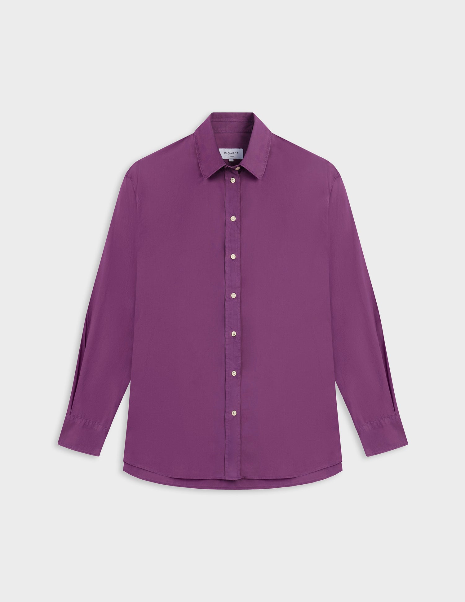Delina violet oversized shirt - Poplin - Shirt Collar#3