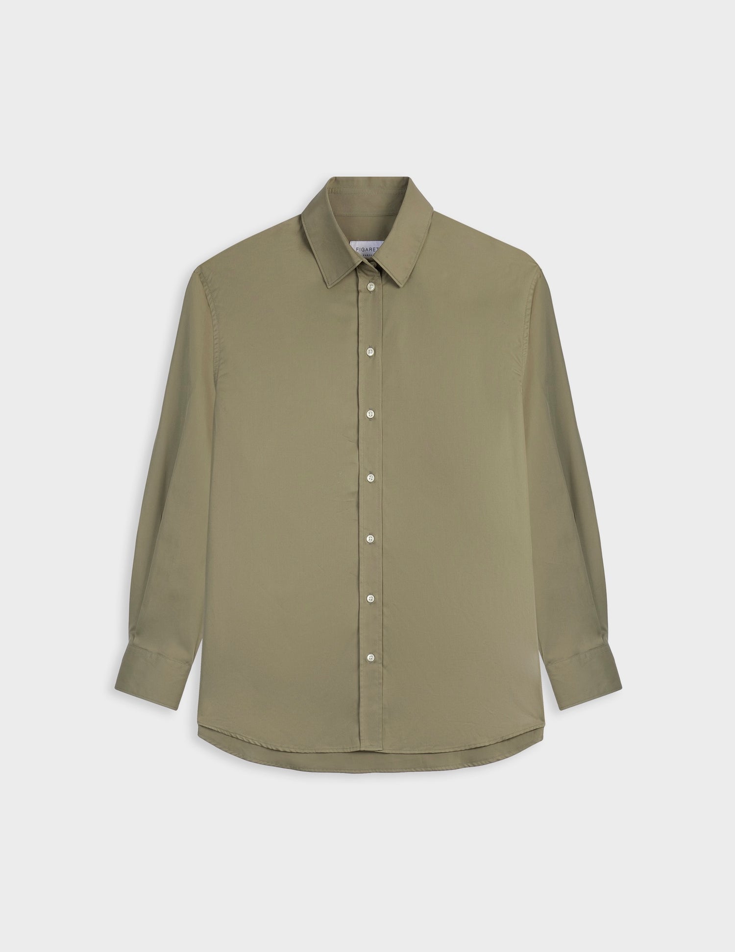 Delina khaki oversized shirt - Twill - Shirt Collar#4