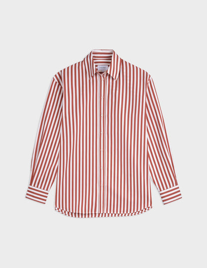 Delina red striped oversized shirt