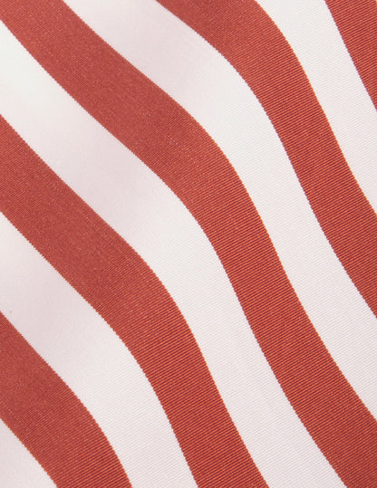 Delina red striped oversized shirt