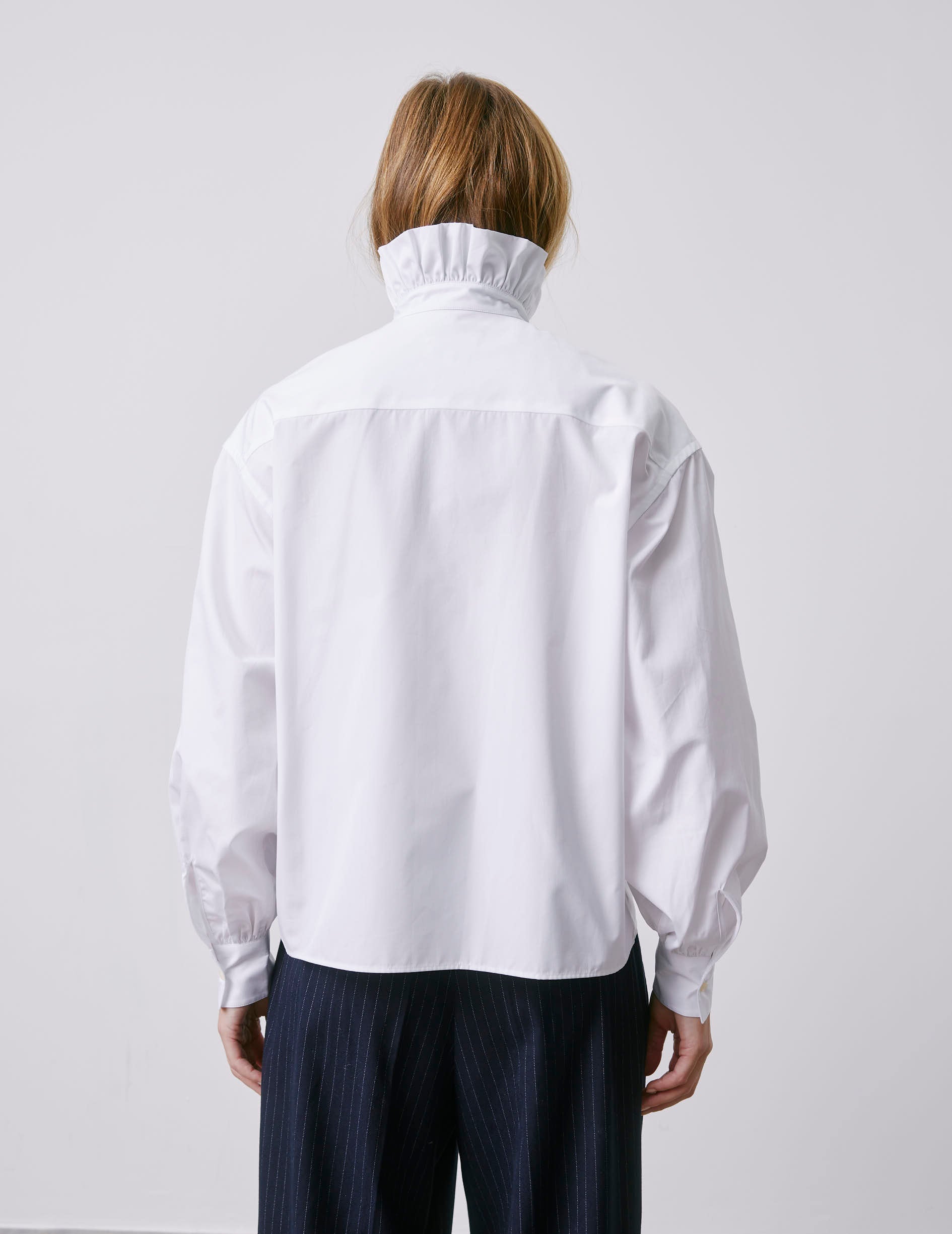 White Greta shirt - Poplin - Victorian Collar
