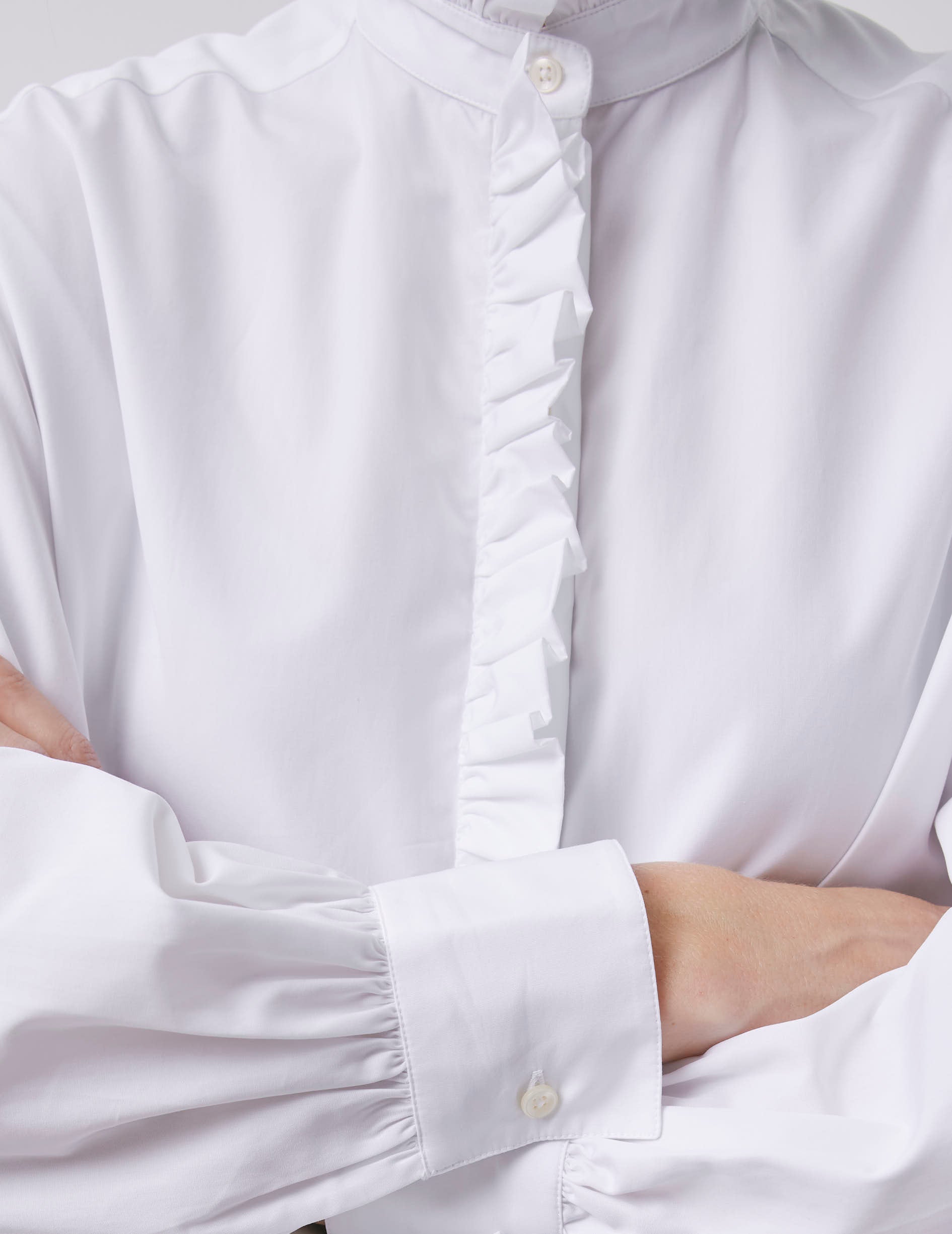 White Greta shirt - Poplin - Victorian Collar