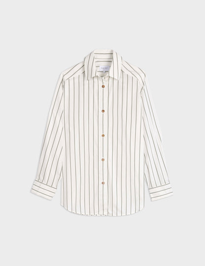 Hannah khaki striped shirt