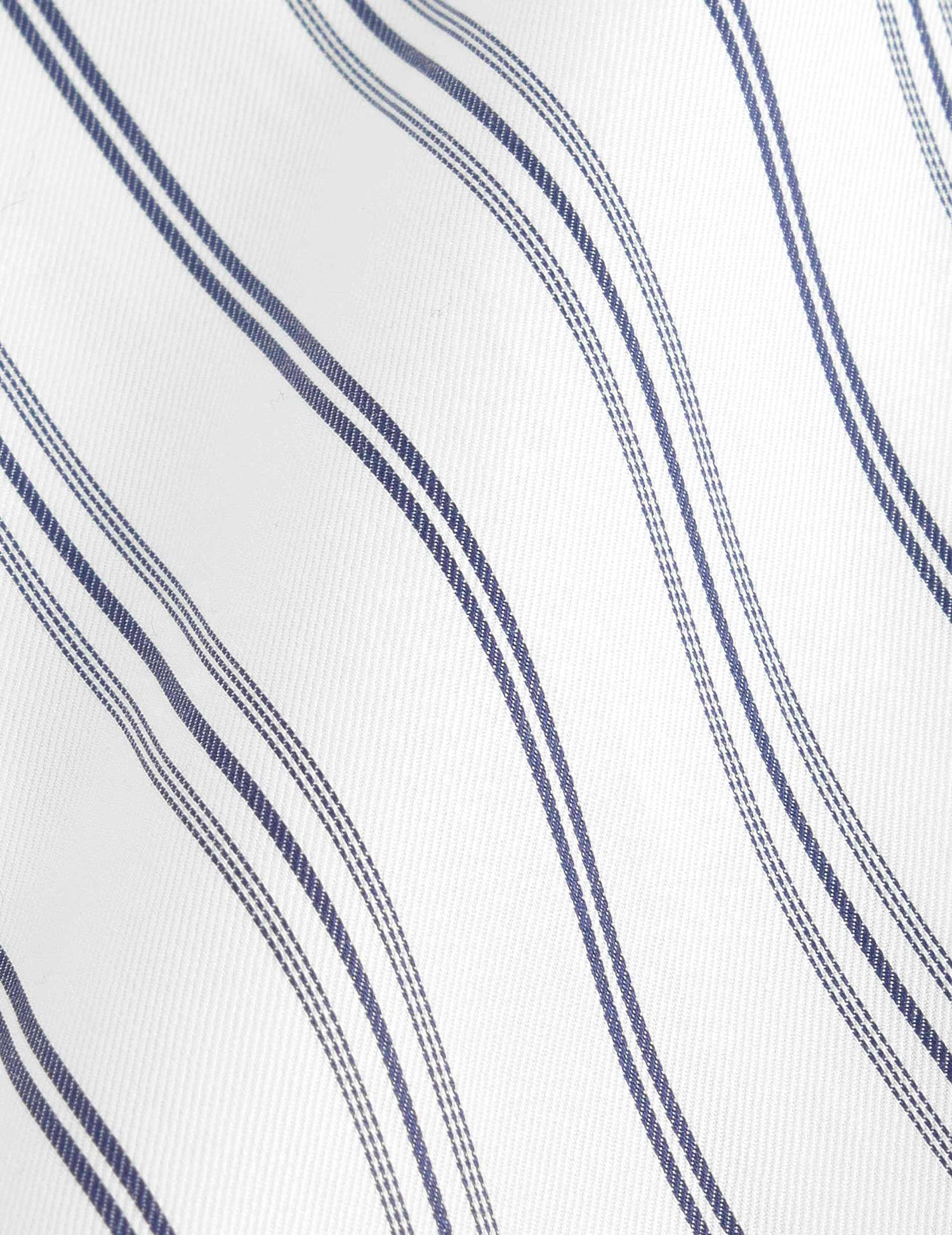 Irisa navy striped hidden button placket shirt - Twill - Long Collar - Musketeers Cuffs#6