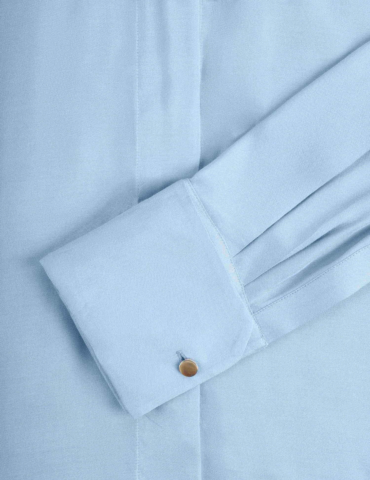 Irisa blue hidden button placket shirt - Twill - Long Collar - Musketeers Cuffs#5