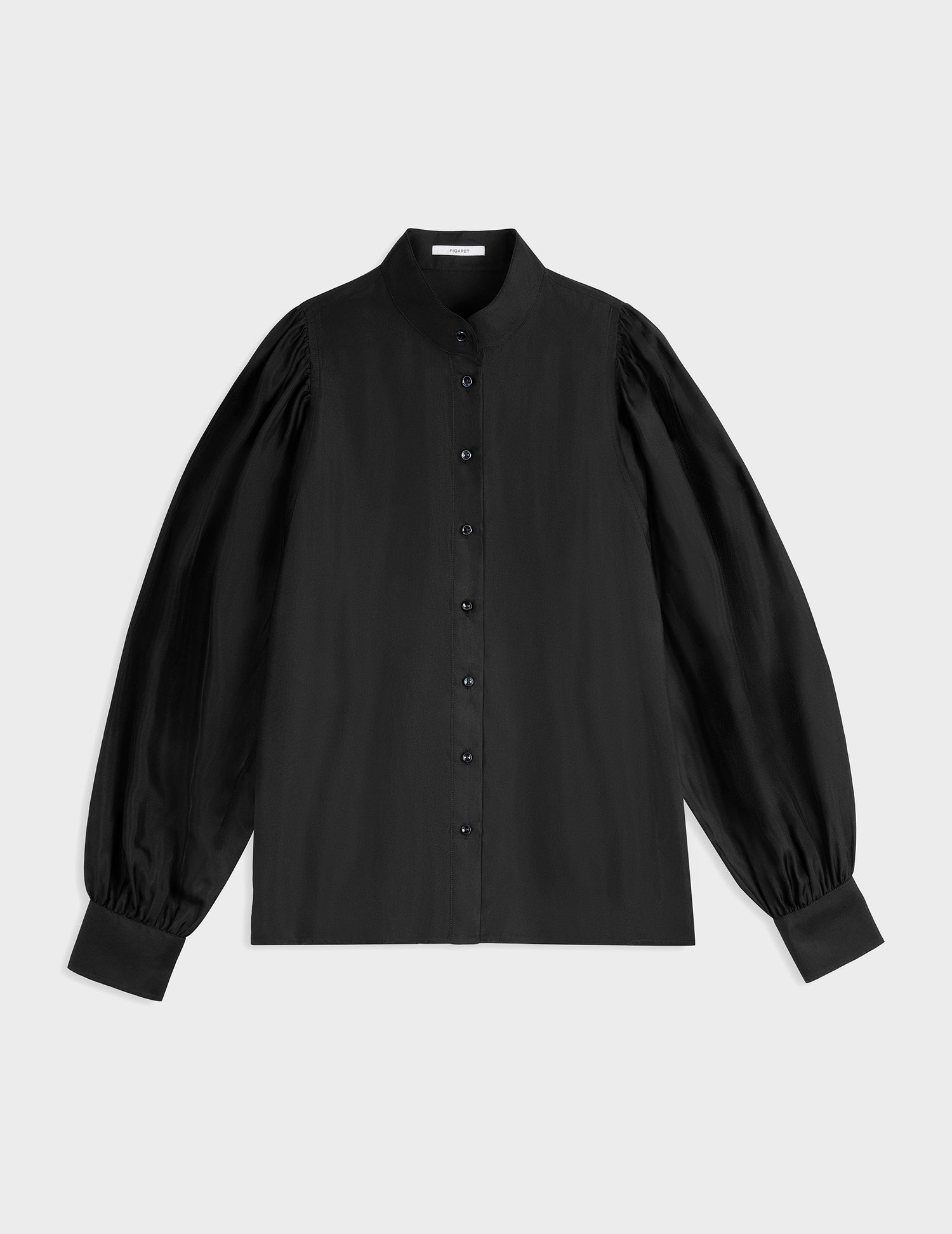 Lannaée black shirt - Silk - Officer Collar#5