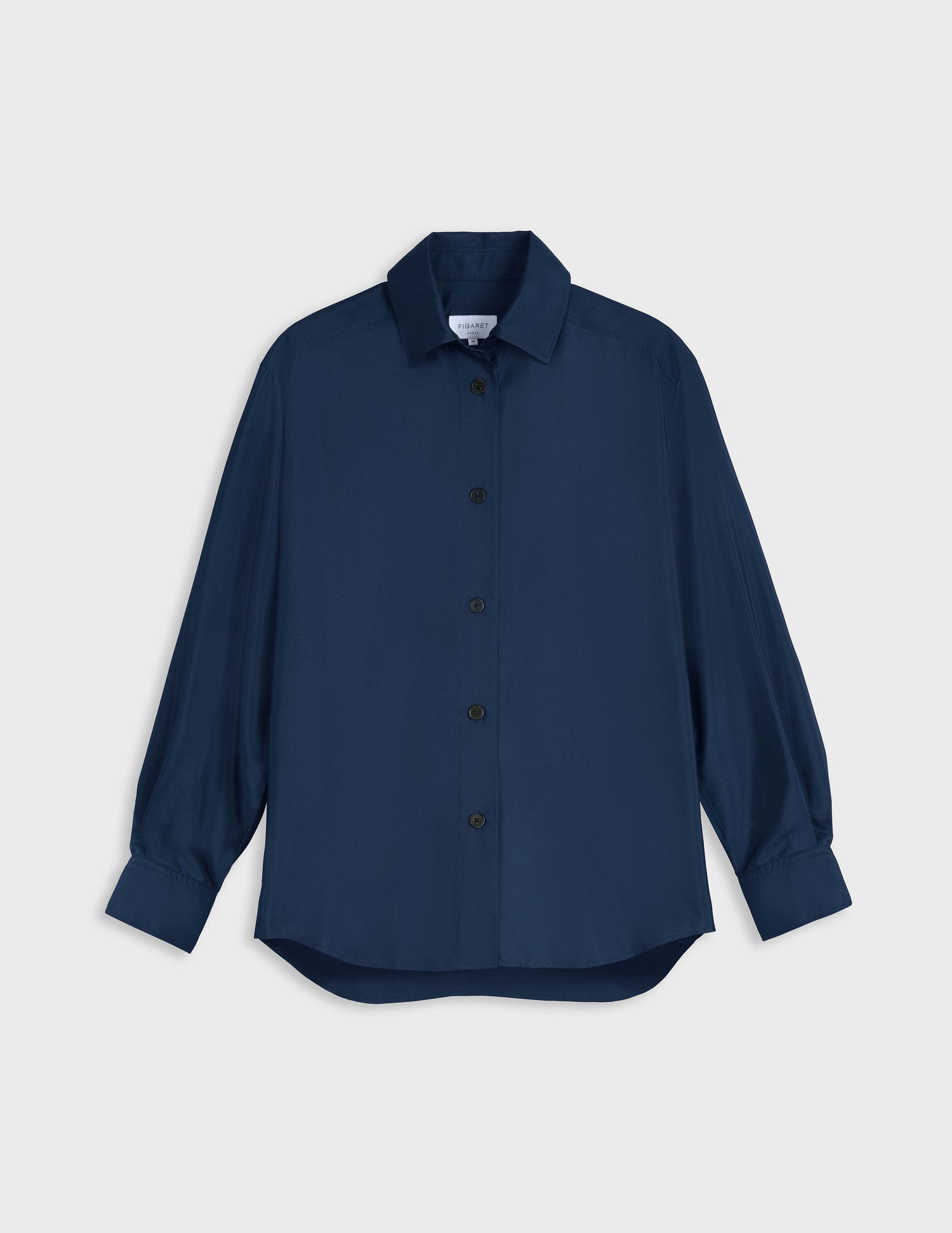 Léanna navy shirt - Silk - Shirt Collar#4