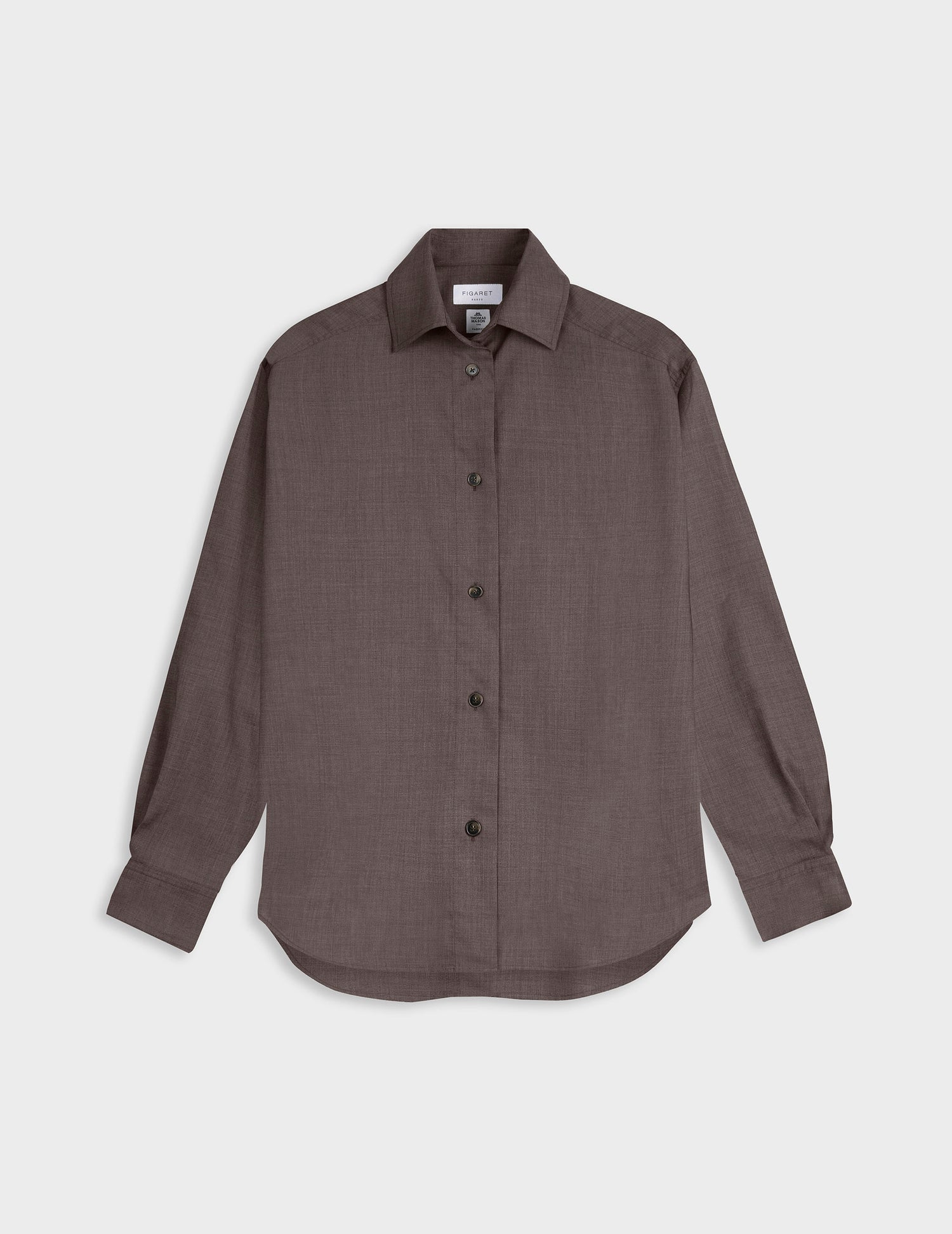 Léanna brown shirt - Virgin wool - Shirt Collar#6