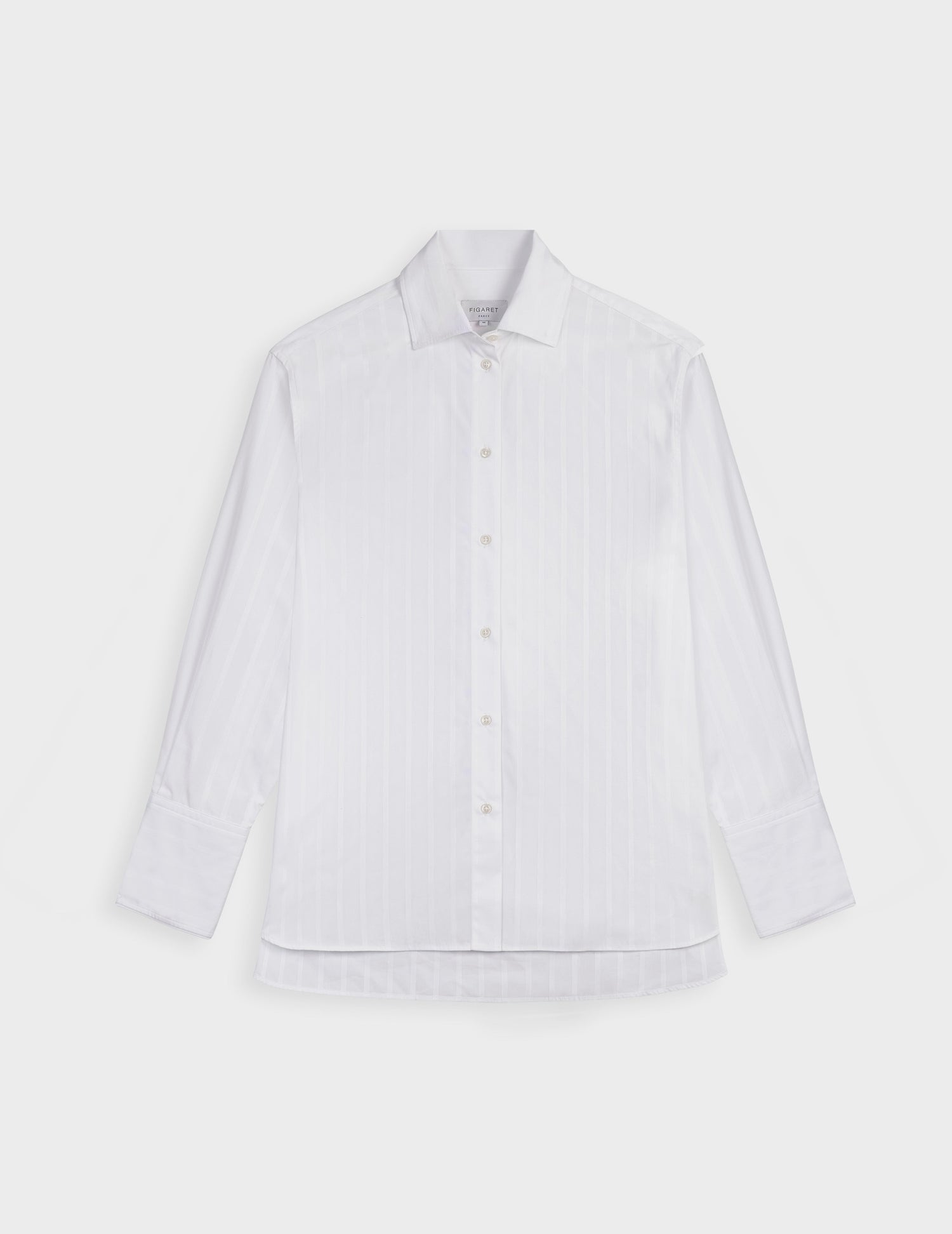Léa white striped oversized shirt - Poplin - Shirt Collar#5