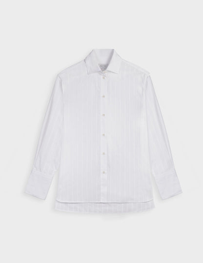 Léa white striped oversized shirt