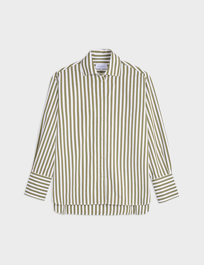 Léa khaki striped oversized shirt