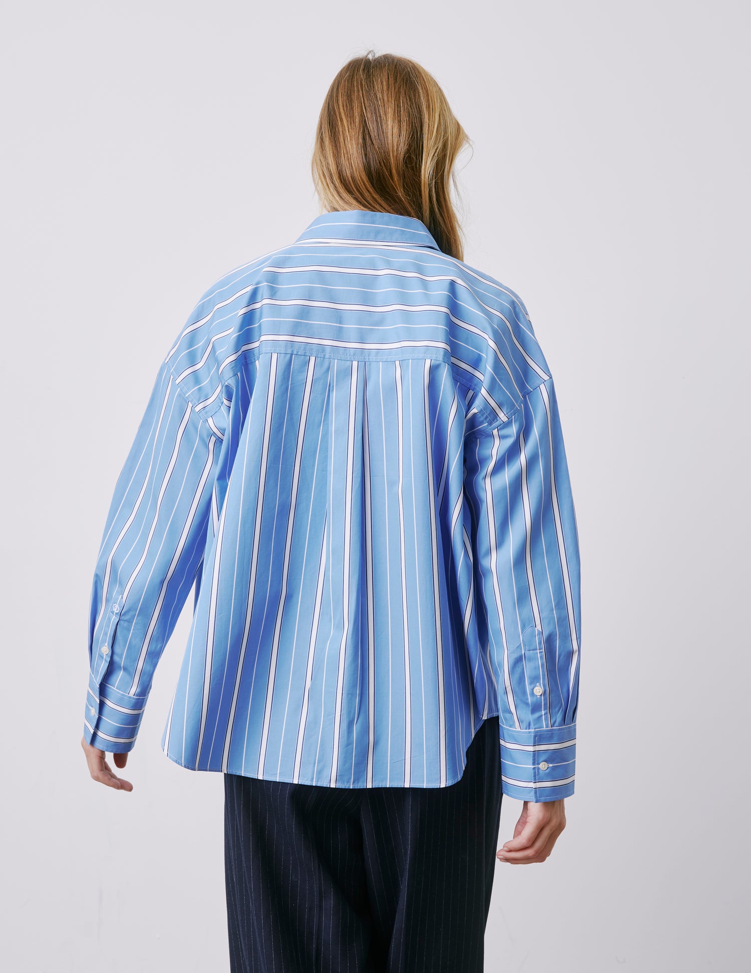 Lizandra blue striped oversized shirt