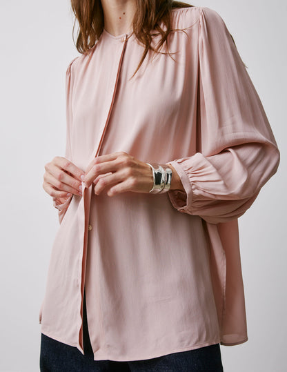 Madeline pink hidden button placket shirt