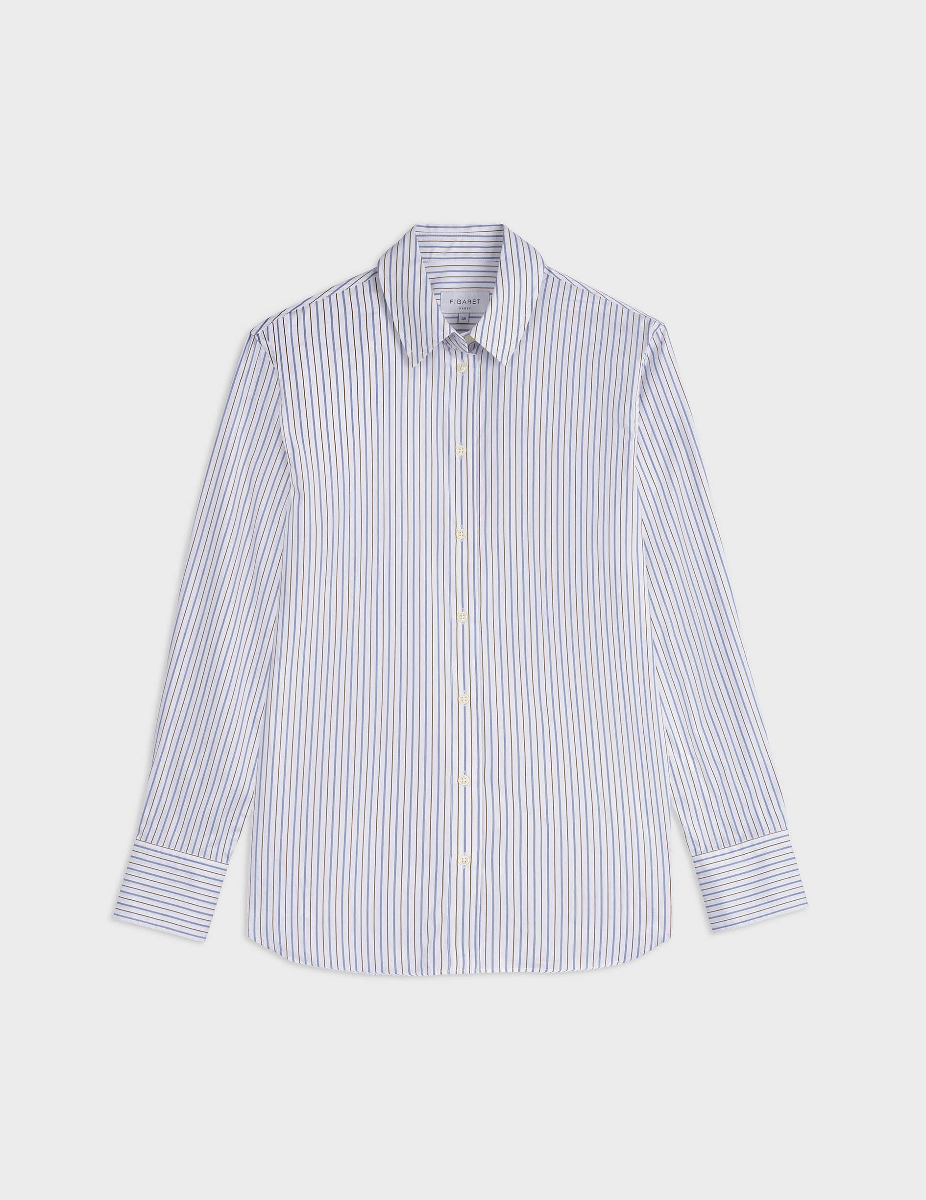 Marion brown striped shirt - Poplin - Shirt Collar