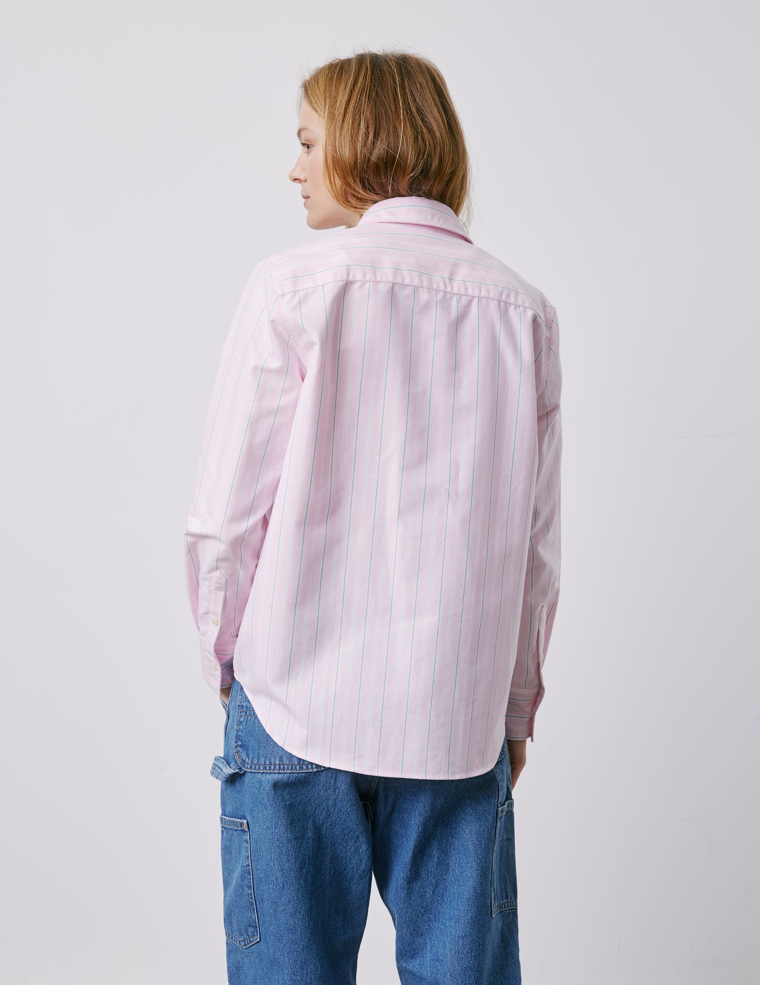 Marion pink striped shirt - Oxford - Shirt Collar#2