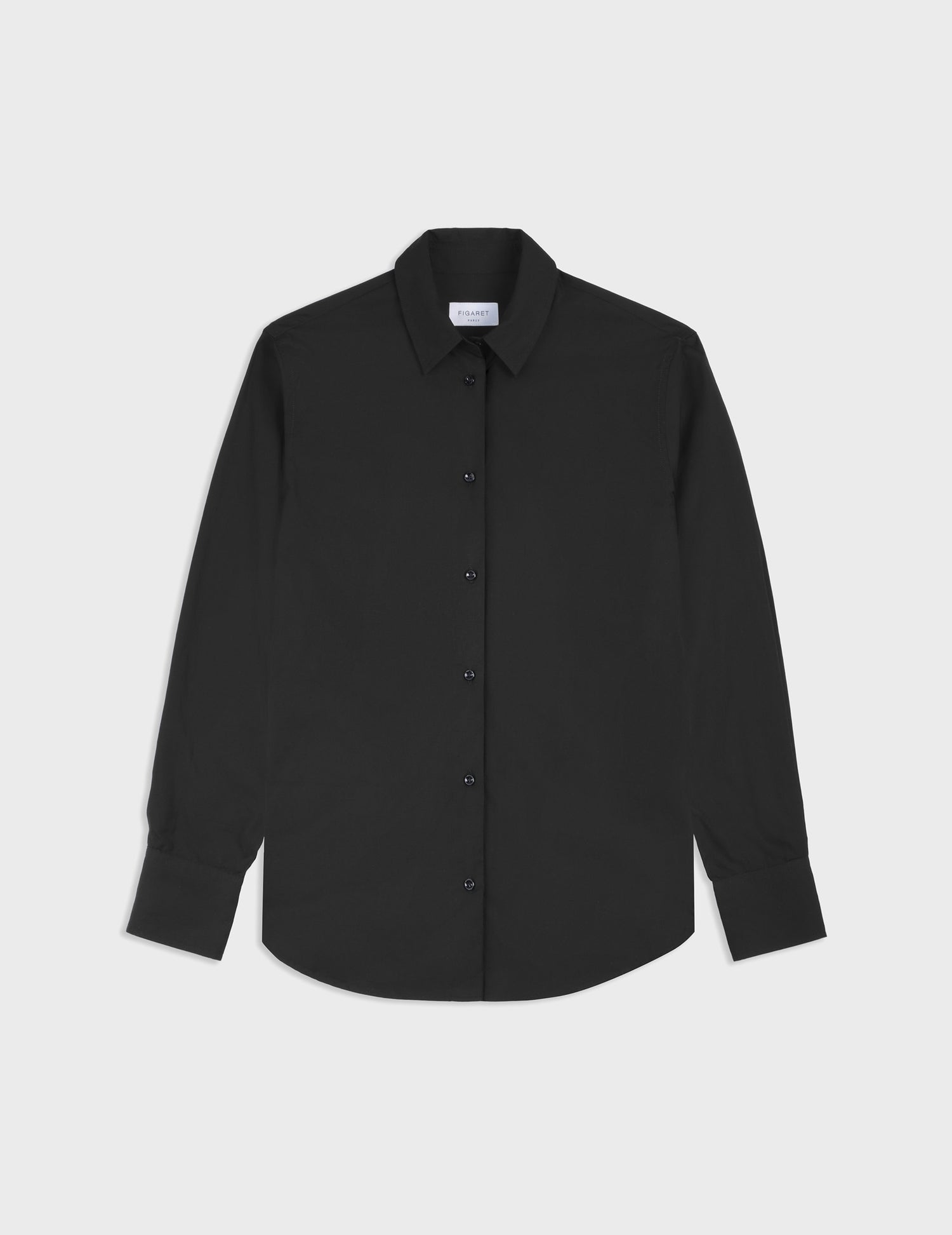 Marion black shirt - Poplin - Shirt Collar#3