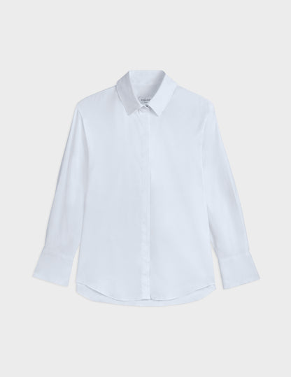 Mathéa white hidden button placket shirt