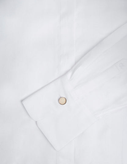 Mathéa white hidden button placket shirt
