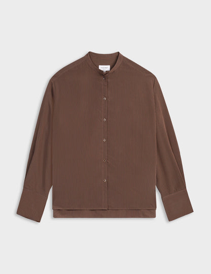 Maureen brown striped oversized shirt