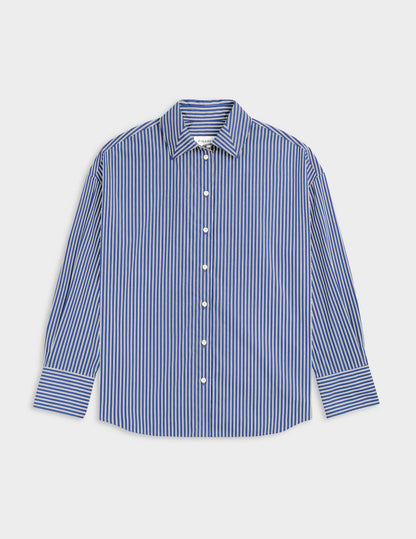 Mélanie blue striped oversized shirt