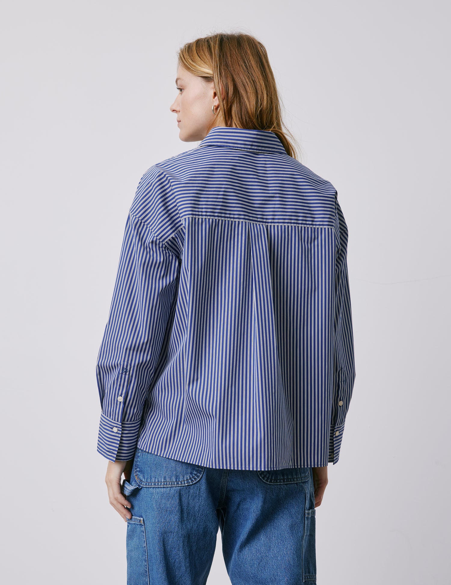 Mélanie blue striped oversized shirt