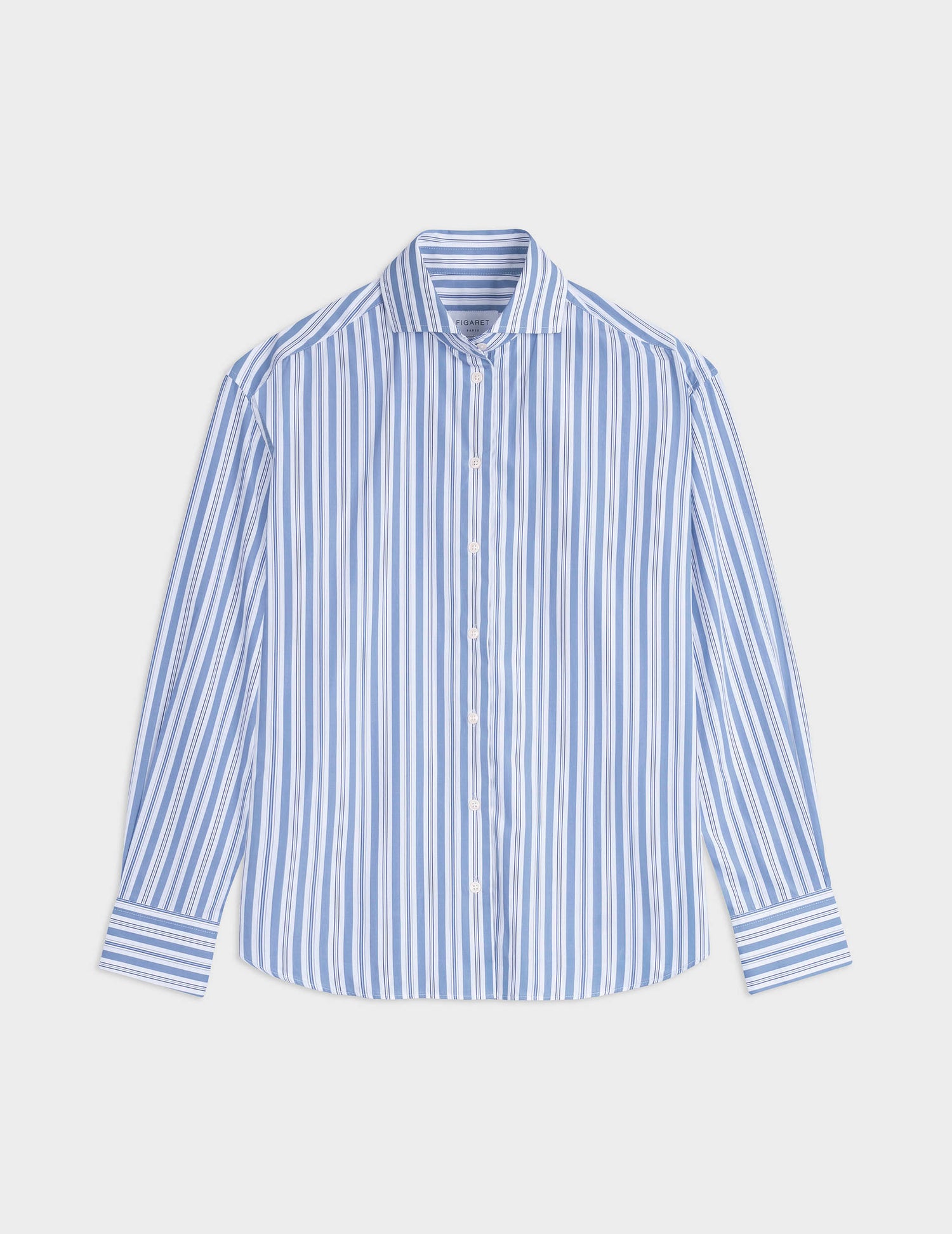 Mélinda blue striped shirt - Poplin - Italian Collar#4